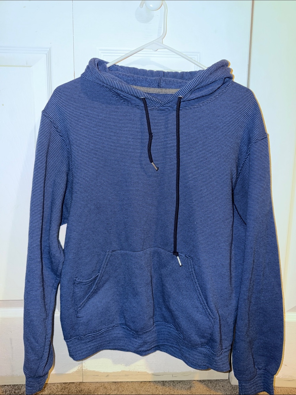 Men's Blue Hooded Pullover Sweatshirt